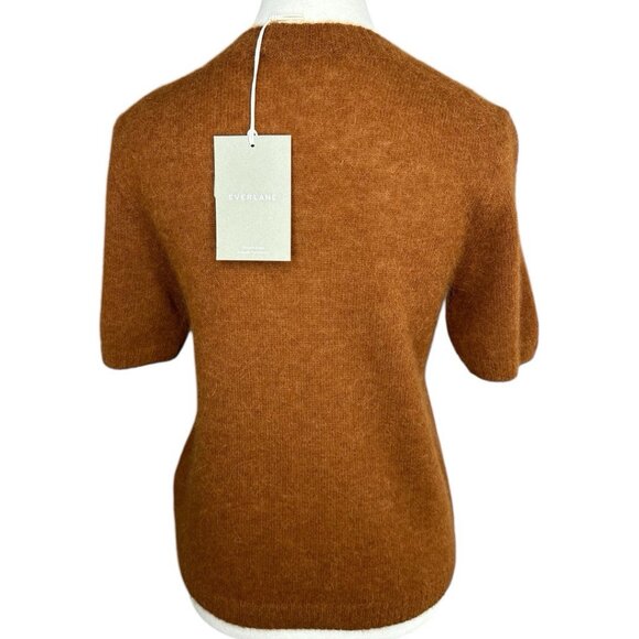 Everlane Women's NWT Brown The Alpaca Wool Short Sleeve Tee Sweater S/C35 - Picture 4 of 13